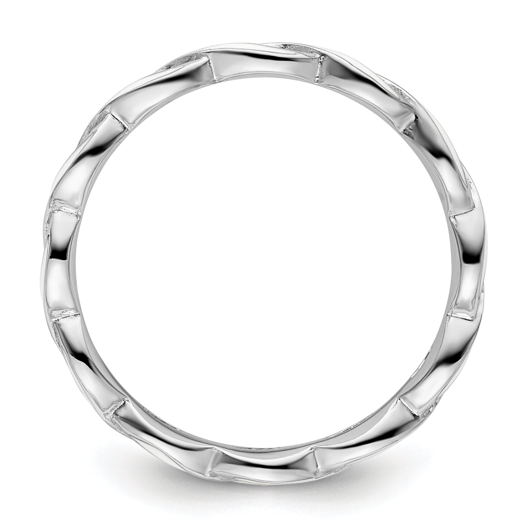 Sterlingsilber Stapelbar Expressions Weiß Emaille Ring