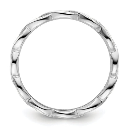 Sterlingsilber Stapelbar Expressions Weiß Emaille Ring