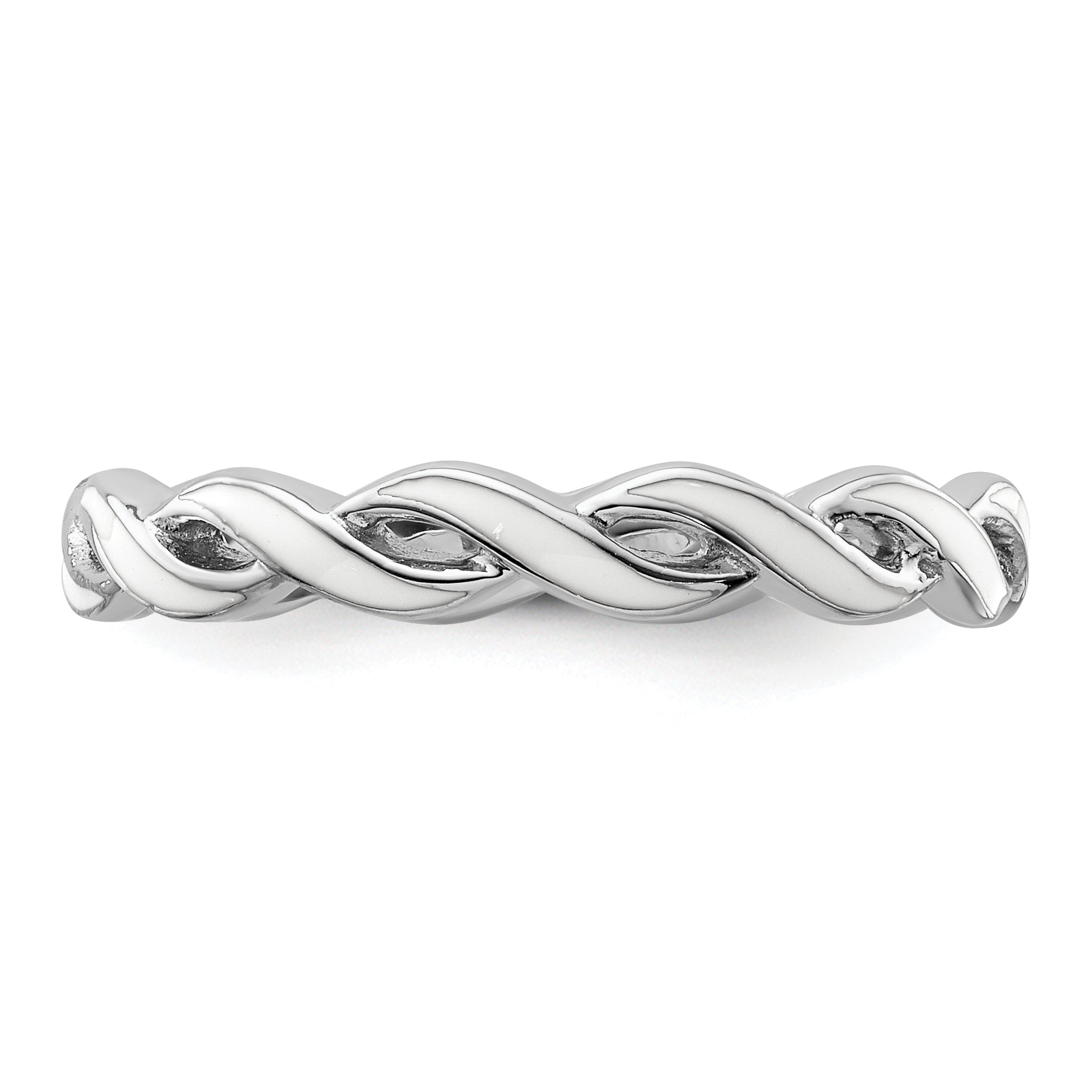 Sterlingsilber Stapelbar Expressions Weiß Emaille Ring