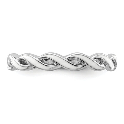 Sterlingsilber Stapelbar Expressions Weiß Emaille Ring