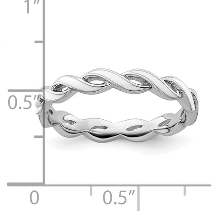 Sterlingsilber Stapelbar Expressions Weiß Emaille Ring