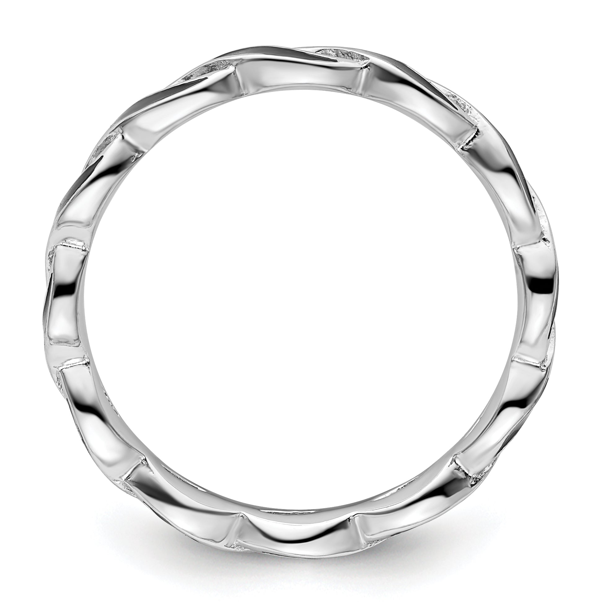 Sterlingsilber Stapelbar Expressions Schwarz Emaille Ring