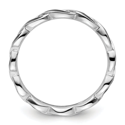 Sterlingsilber Stapelbar Expressions Schwarz Emaille Ring