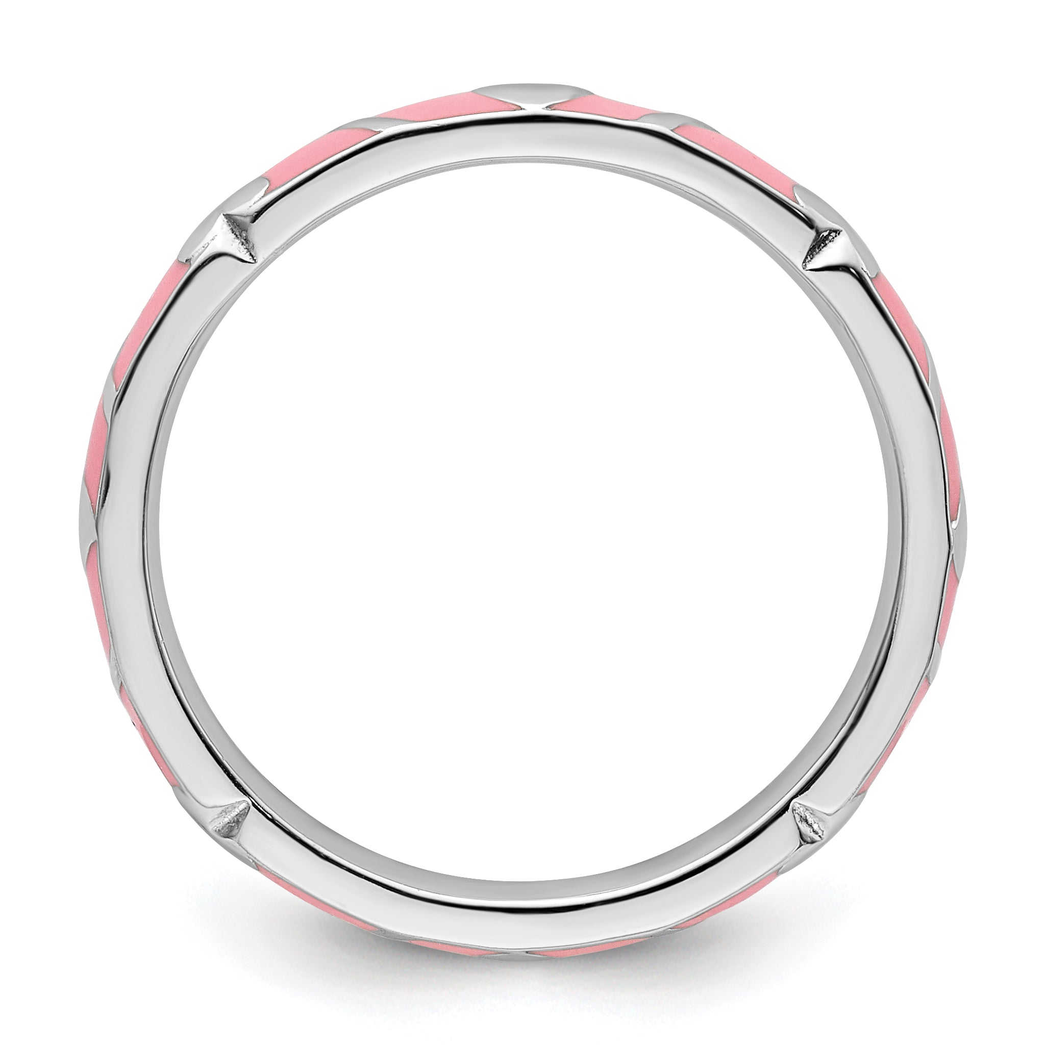 Sterlingsilber Stapelbar Expressions Rosa Emaille Herz Ring