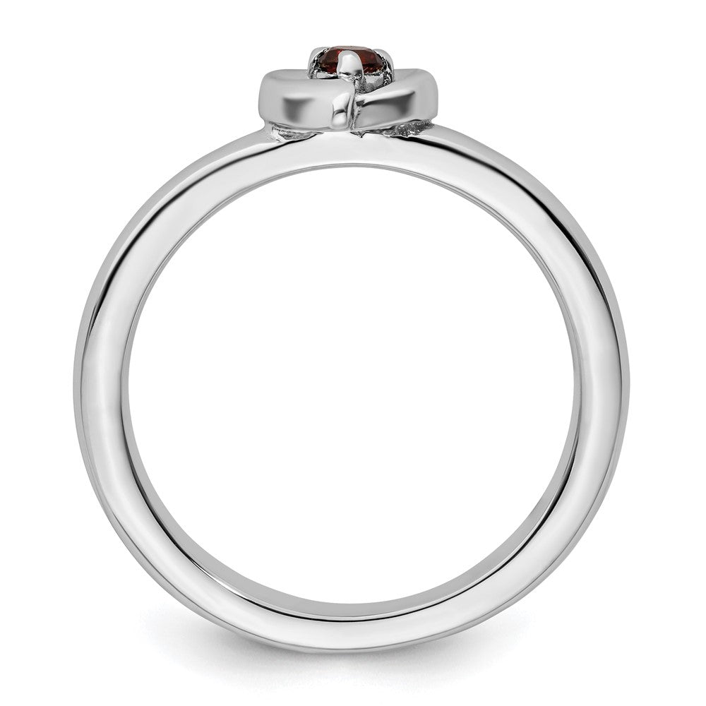 Sterlingsilber Stapelbar Expressions Granat Herz Ring