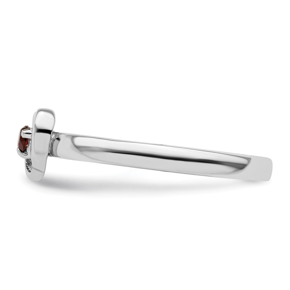 Sterlingsilber Stapelbar Expressions Granat Herz Ring