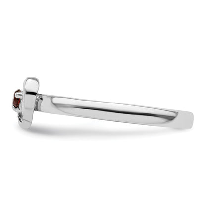 Sterlingsilber Stapelbar Expressions Granat Herz Ring