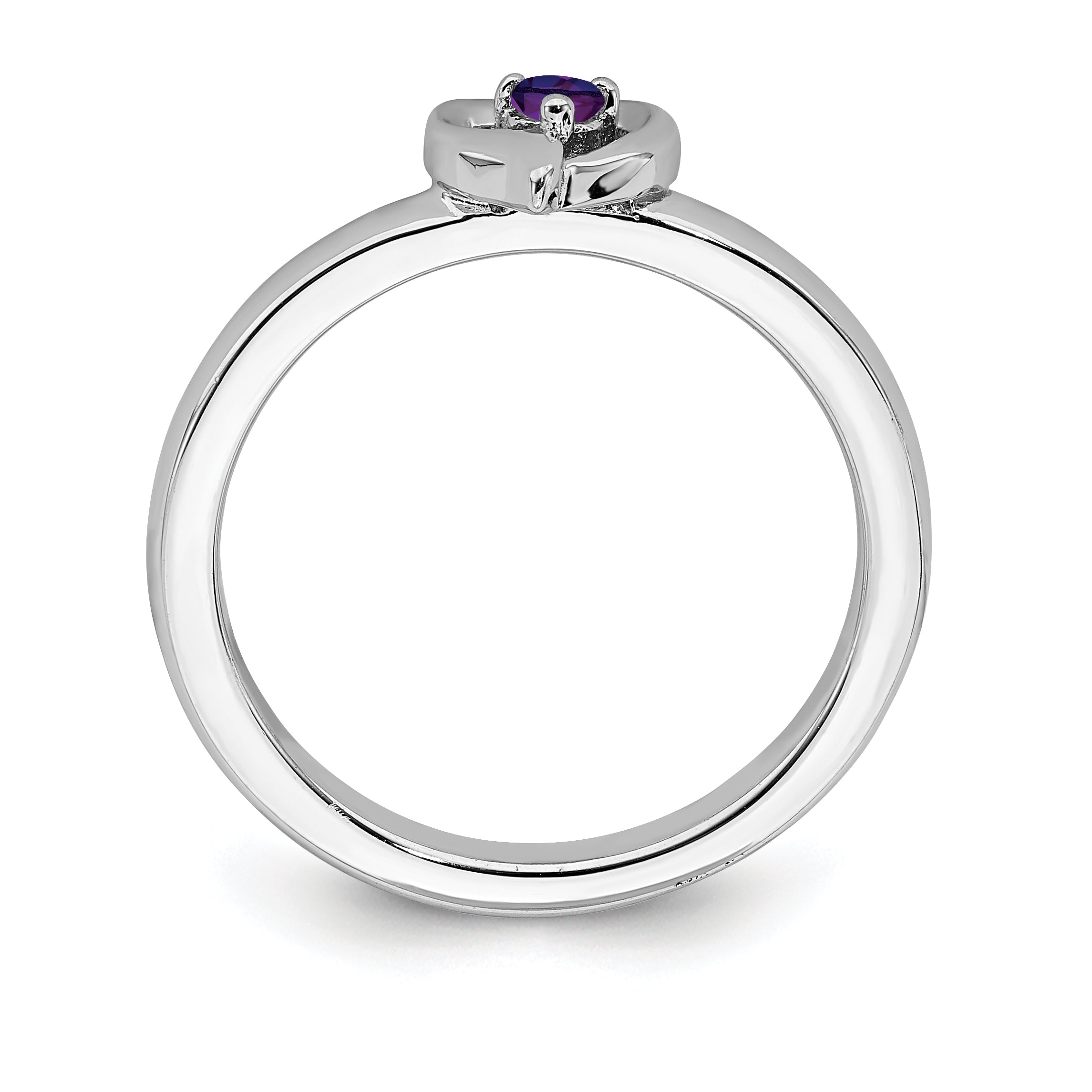 Sterlingsilber Stapelbar Expressions Amethyst Herz Ring