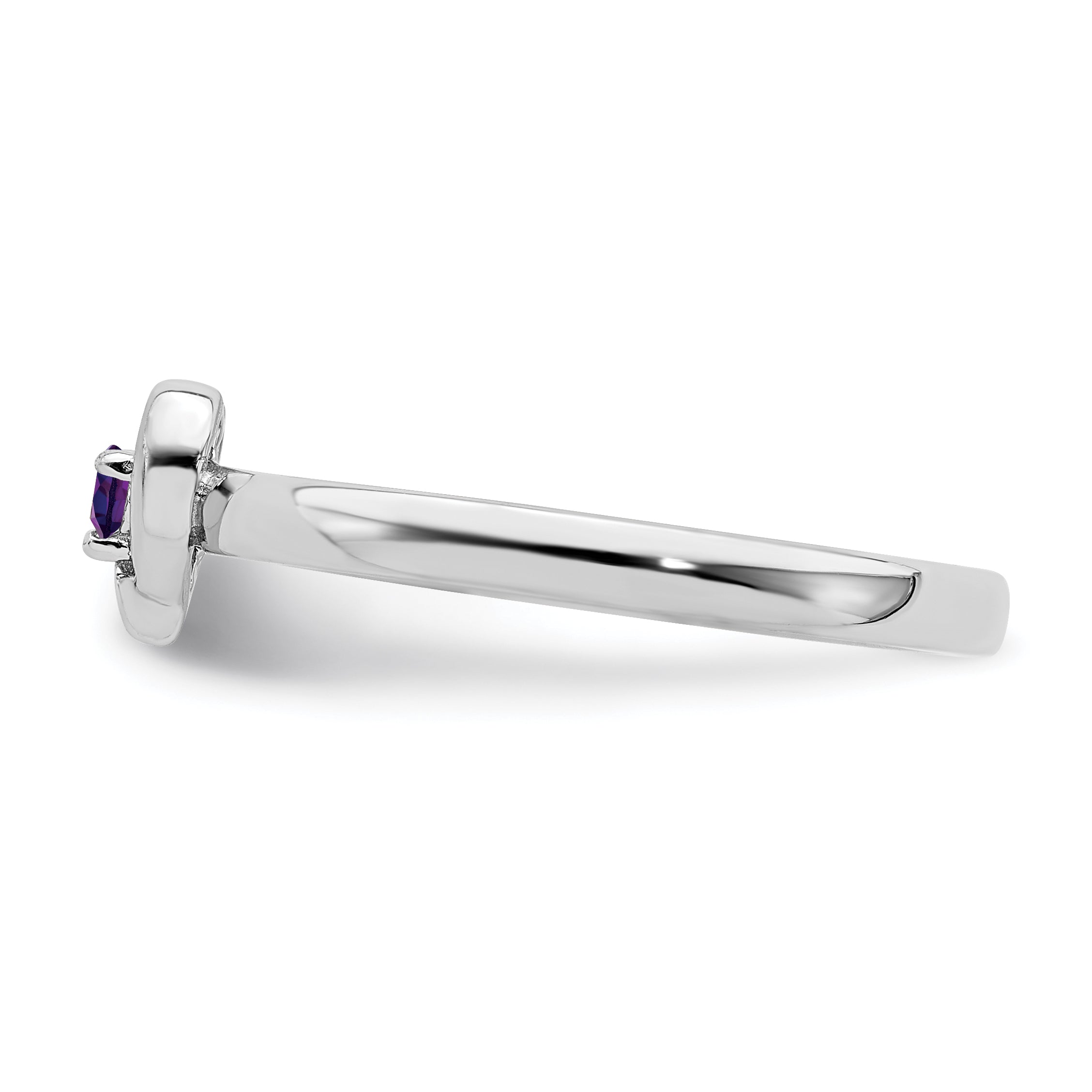 Sterlingsilber Stapelbar Expressions Amethyst Herz Ring