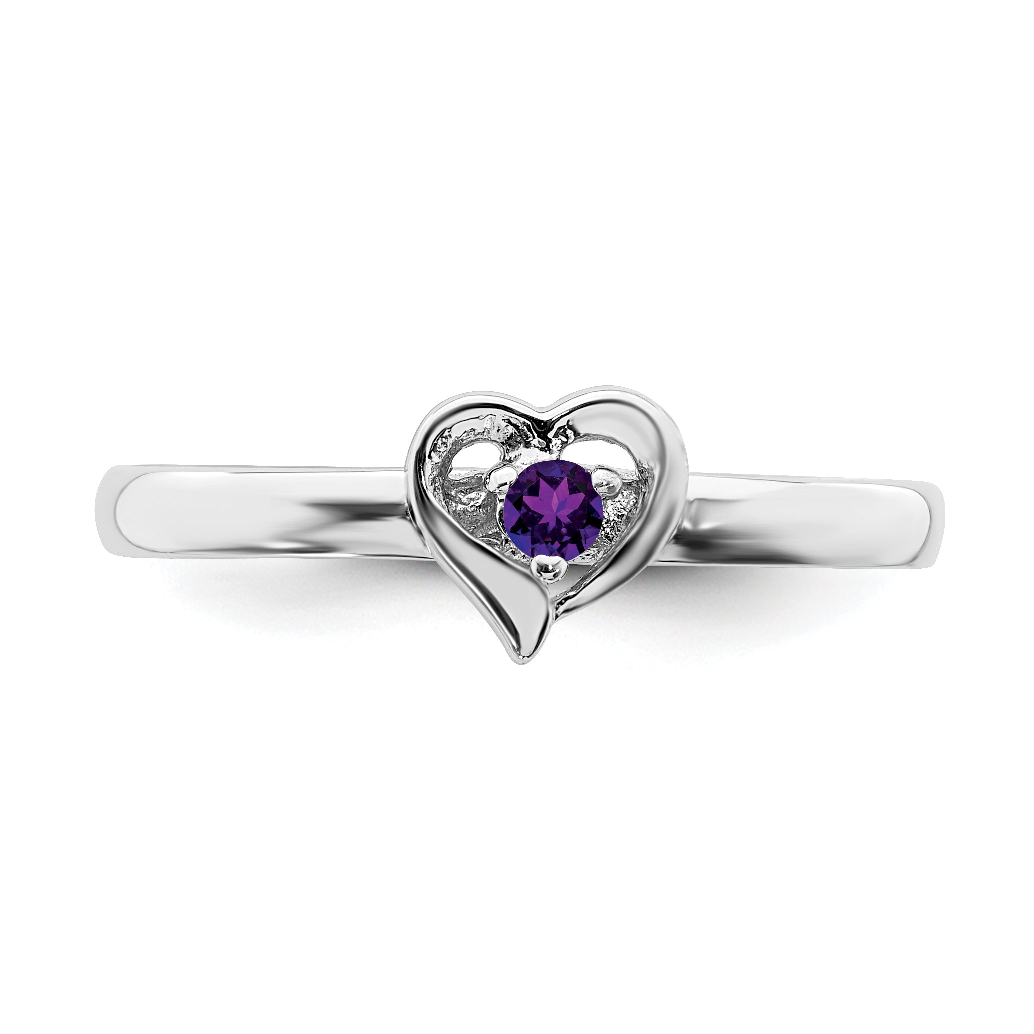 Sterlingsilber Stapelbar Expressions Amethyst Herz Ring