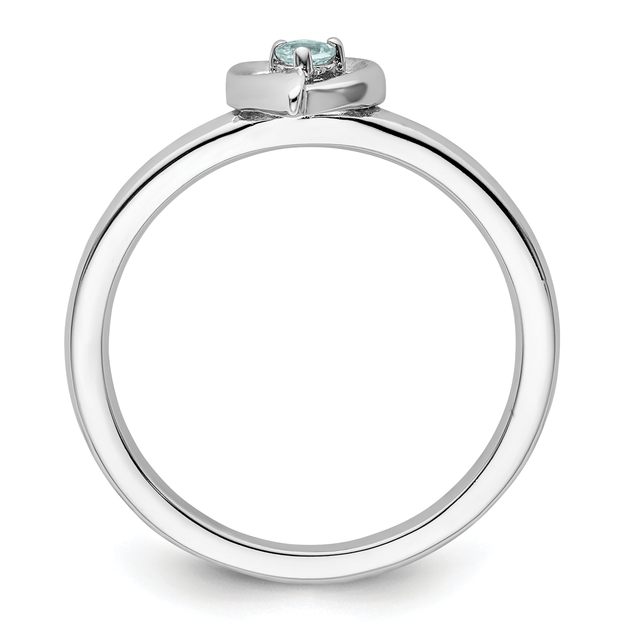 Sterlingsilber Stapelbar Expressions Aquamarin Herz Ring