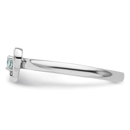 Sterlingsilber Stapelbar Expressions Aquamarin Herz Ring
