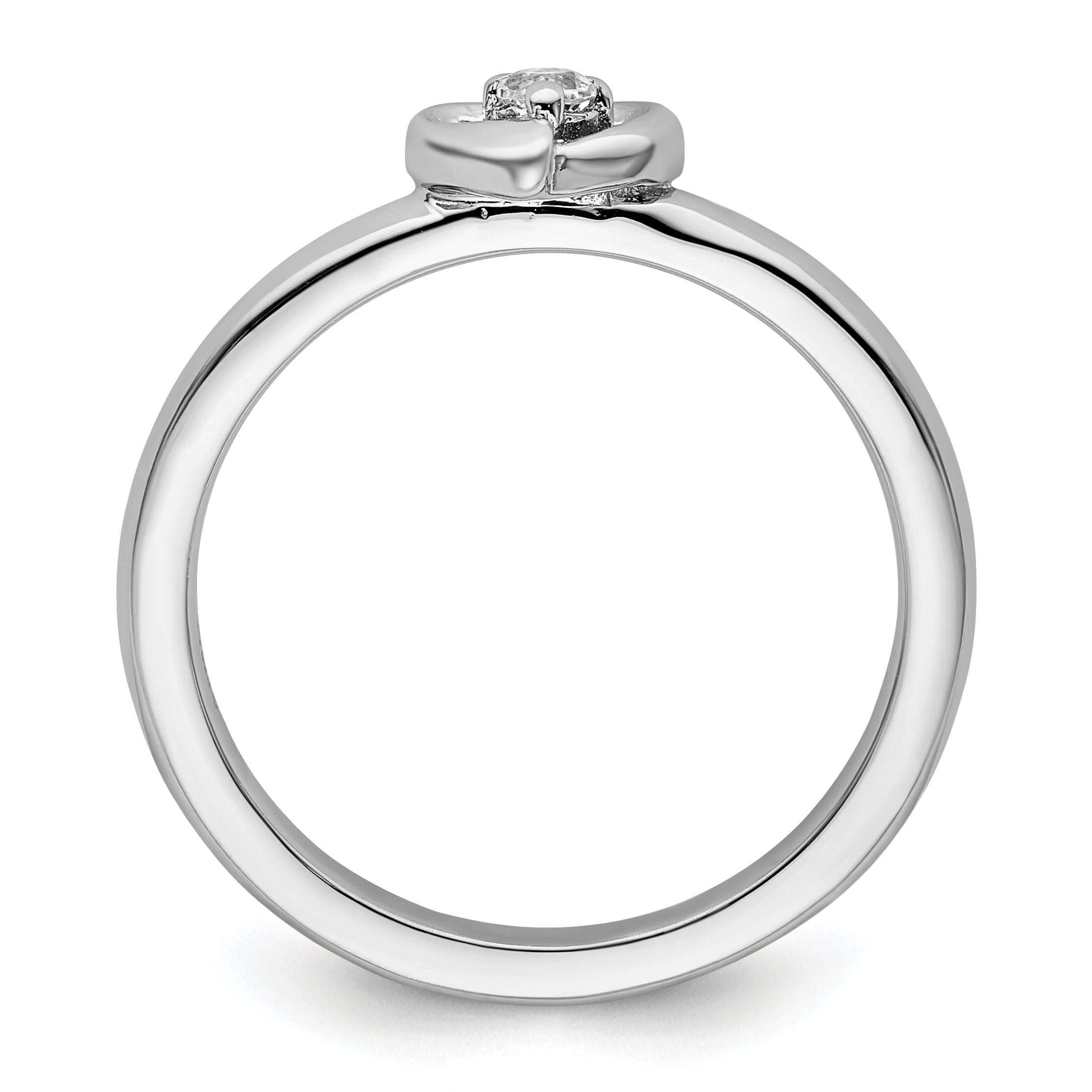 Sterlingsilber Stapelbar Expressions Weiß Topas Herz Ring