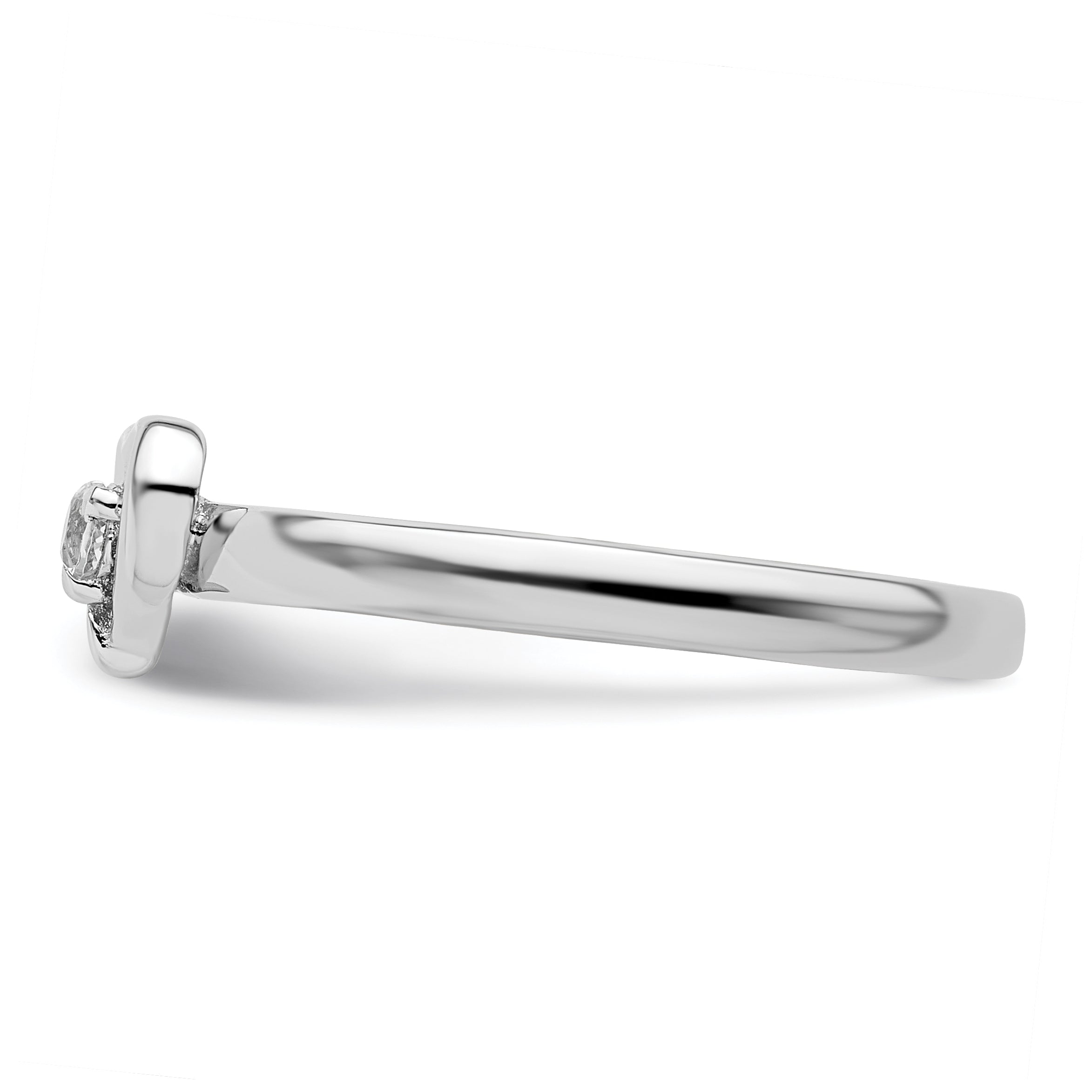 Sterlingsilber Stapelbar Expressions Weiß Topas Herz Ring
