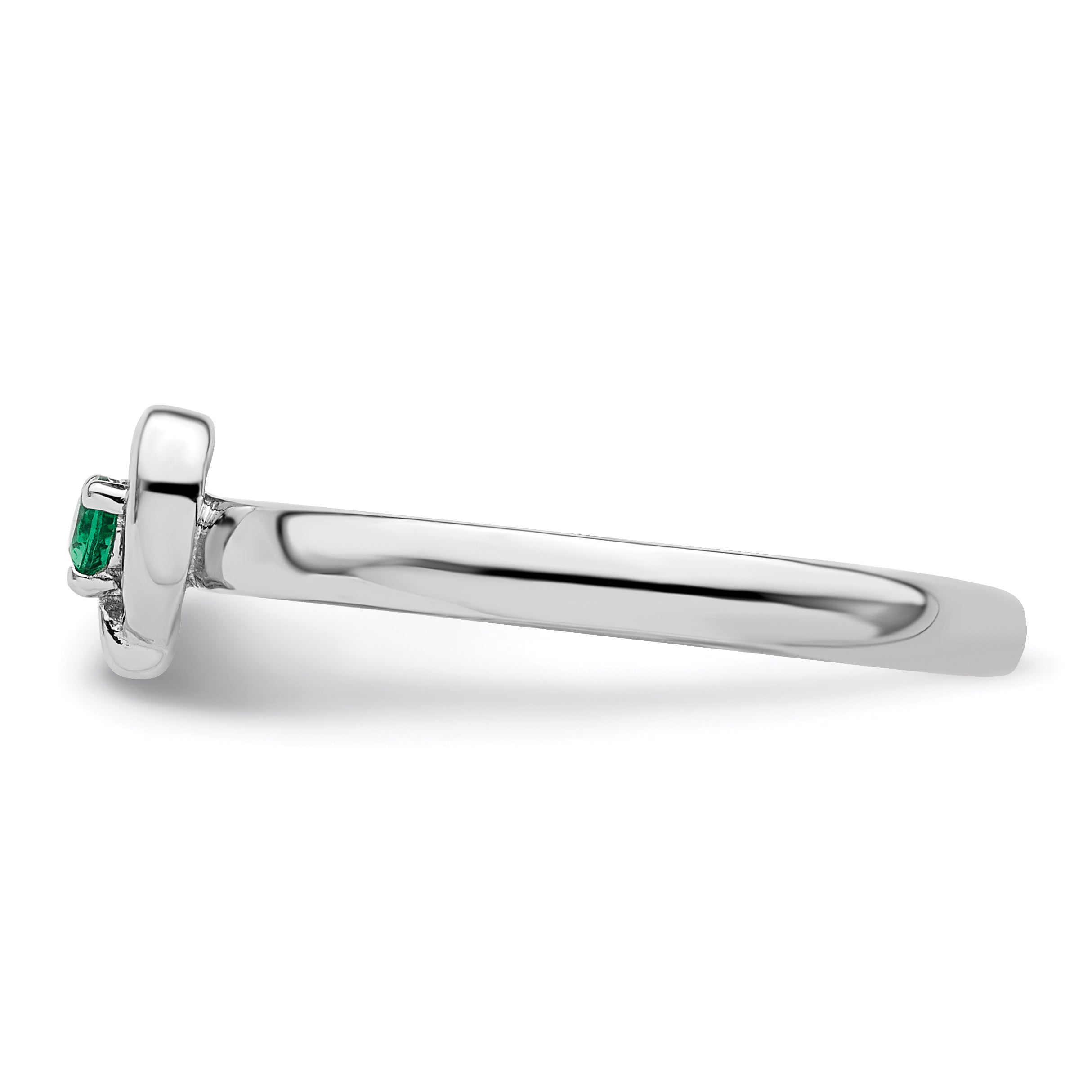 Sterlingsilber Stapelbar Expressions Erzeugt Smaragd Herz Ring