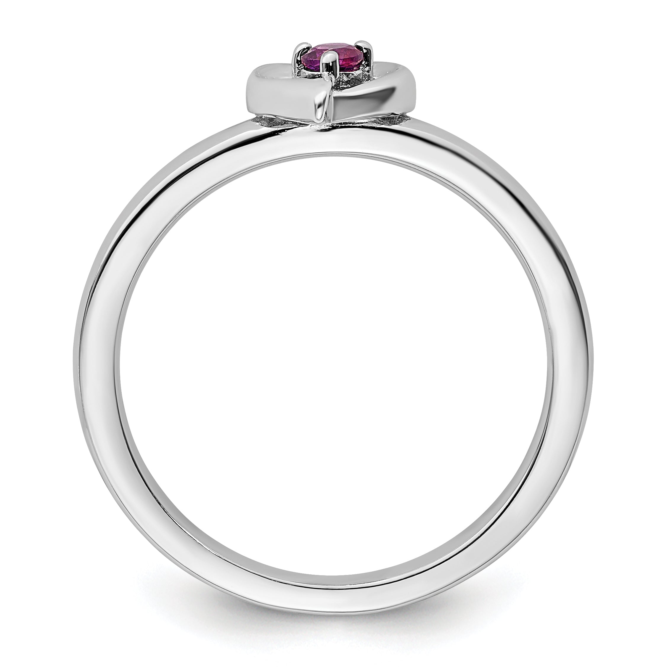 Sterlingsilber Stapelbar Expressions Rhodolith Granat Herz Ring