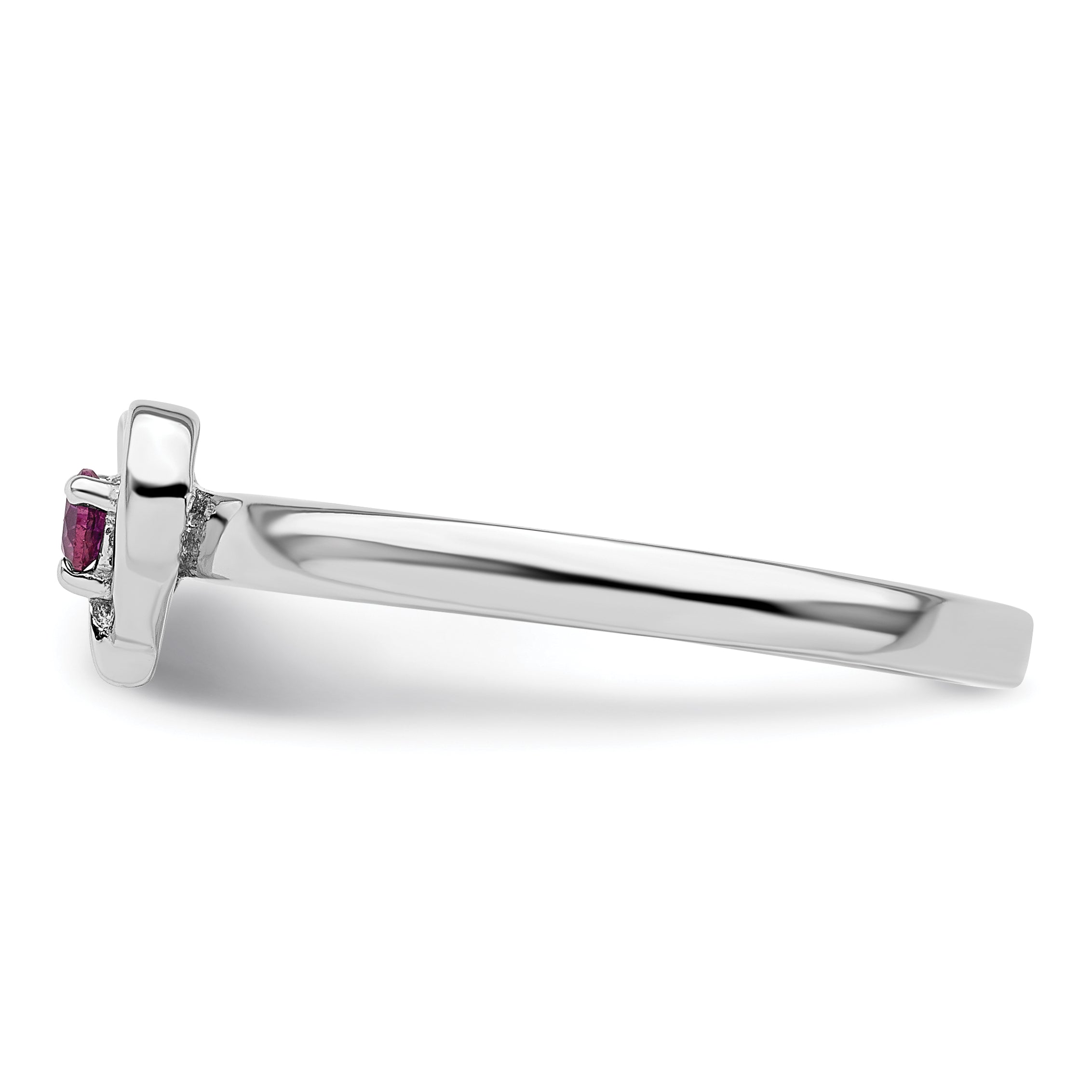 Sterlingsilber Stapelbar Expressions Rhodolith Granat Herz Ring