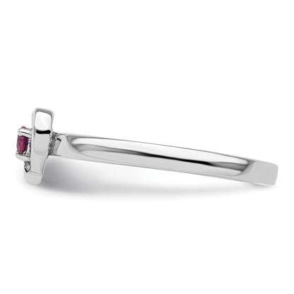 Sterlingsilber Stapelbar Expressions Rhodolith Granat Herz Ring