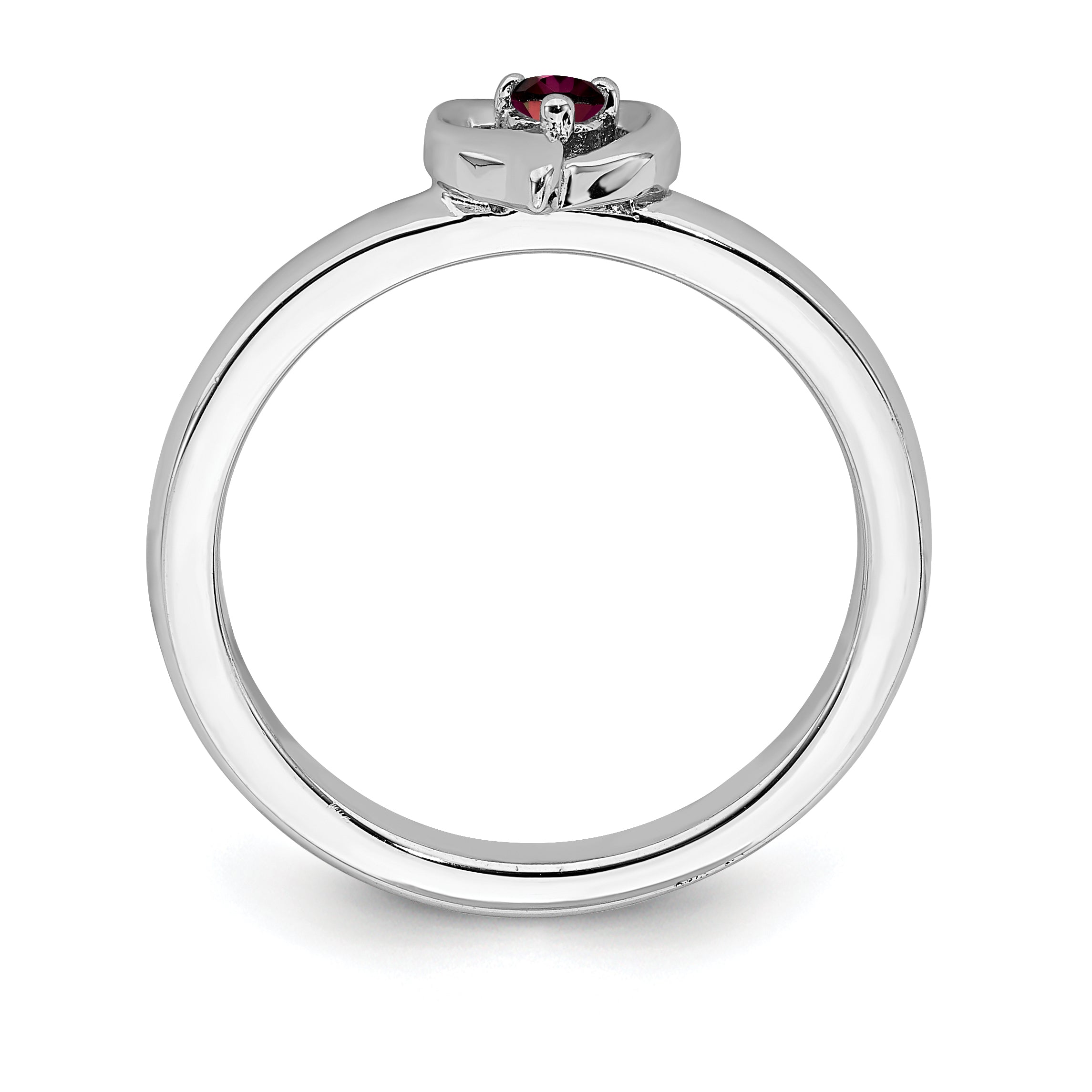 Sterlingsilber Stapelbar Expressions Erzeugt Rubin Herz Ring