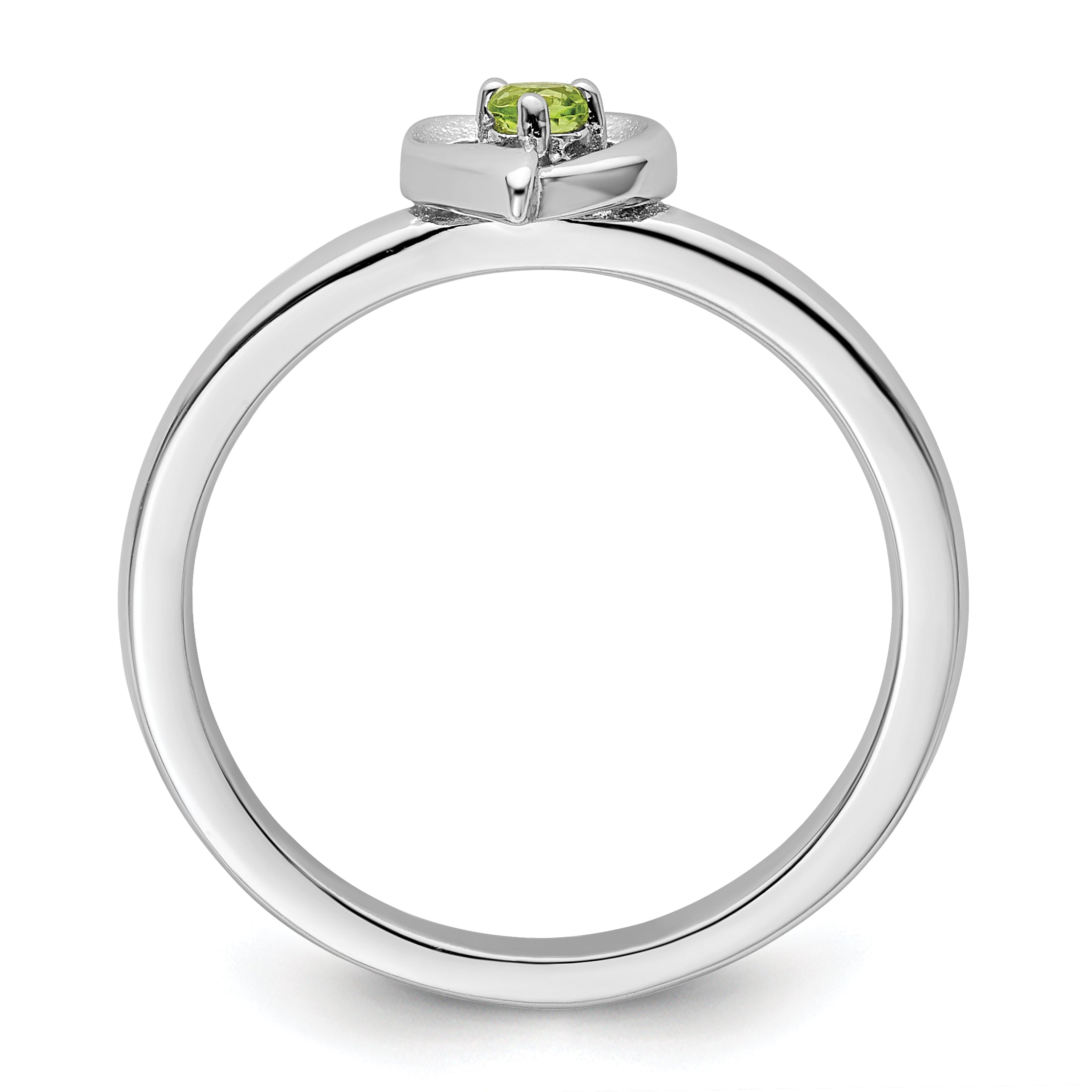 Sterlingsilber Stapelbar Expressions Peridot Herz Ring