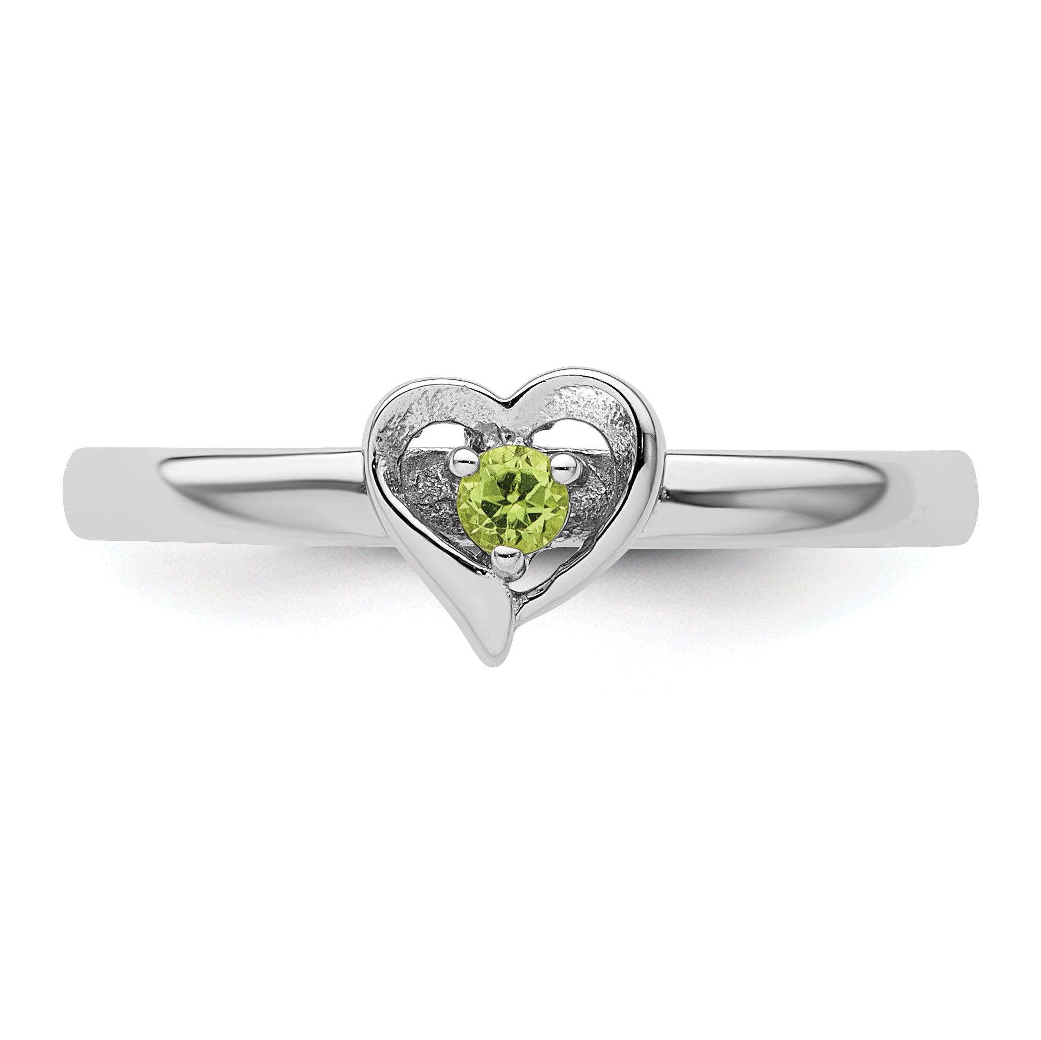 Sterlingsilber Stapelbar Expressions Peridot Herz Ring