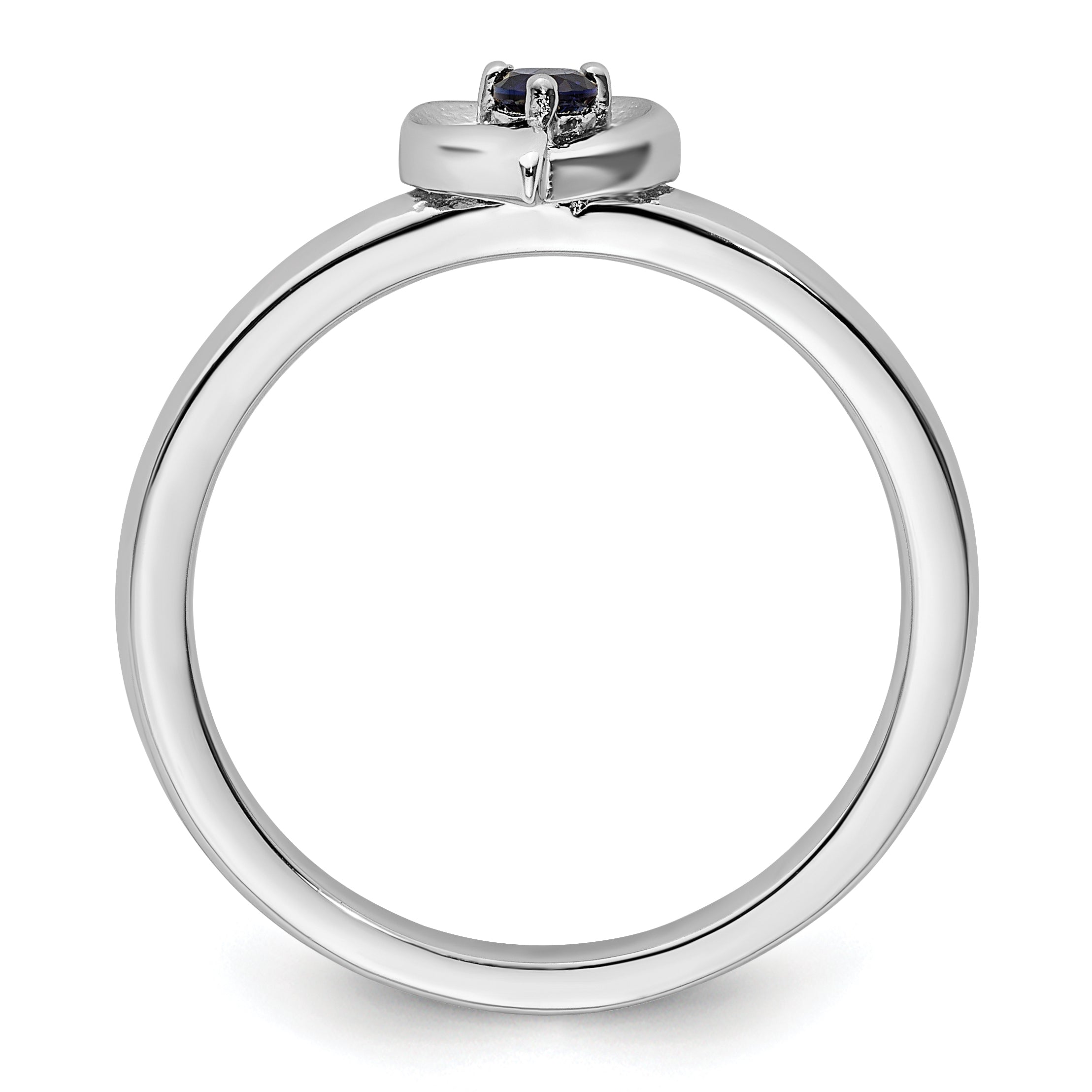 Sterlingsilber Stapelbar Expressions Erzeugt Saphir Herz Ring