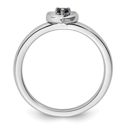 Sterlingsilber Stapelbar Expressions Erzeugt Saphir Herz Ring