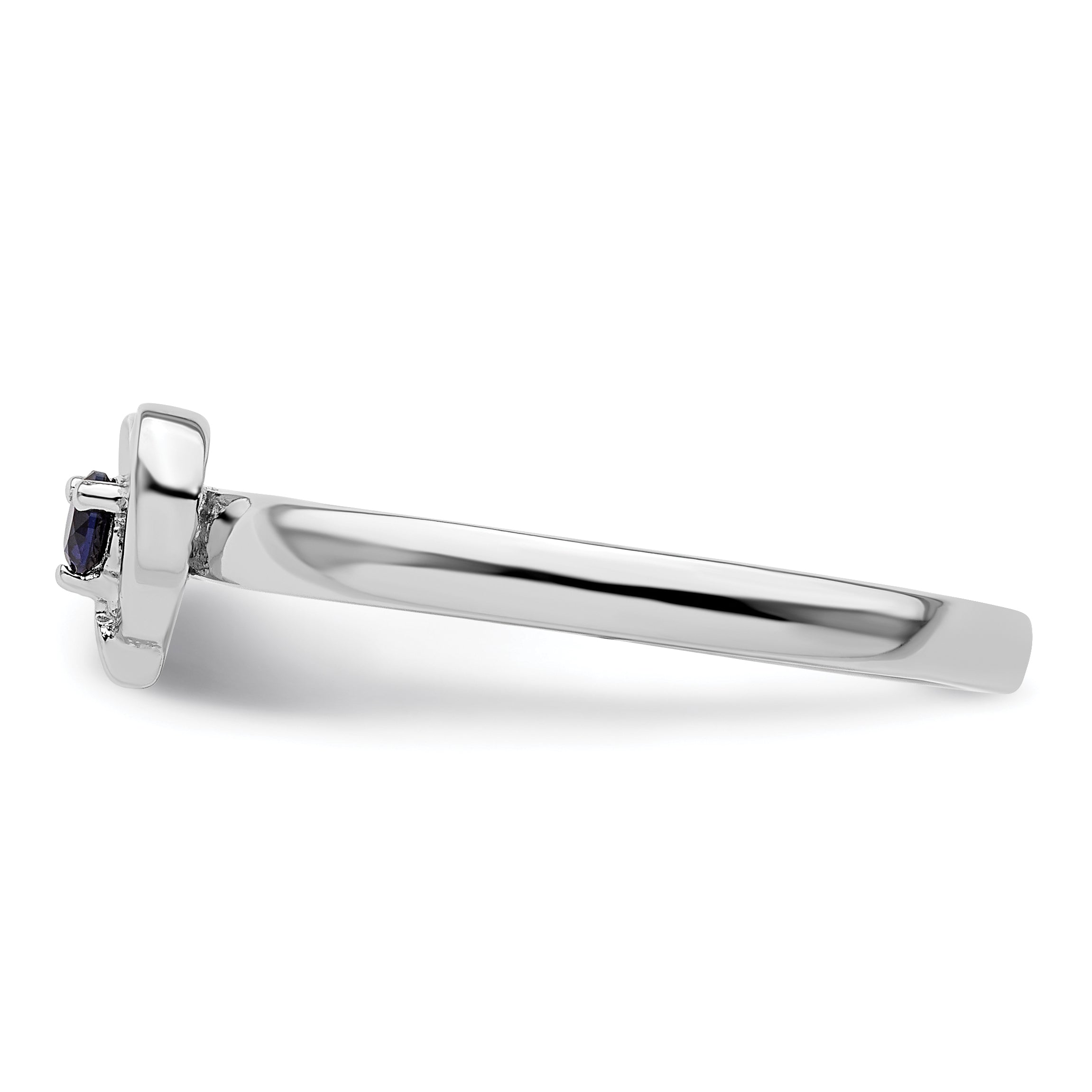 Sterlingsilber Stapelbar Expressions Erzeugt Saphir Herz Ring