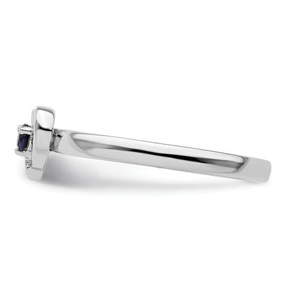 Sterlingsilber Stapelbar Expressions Erzeugt Saphir Herz Ring