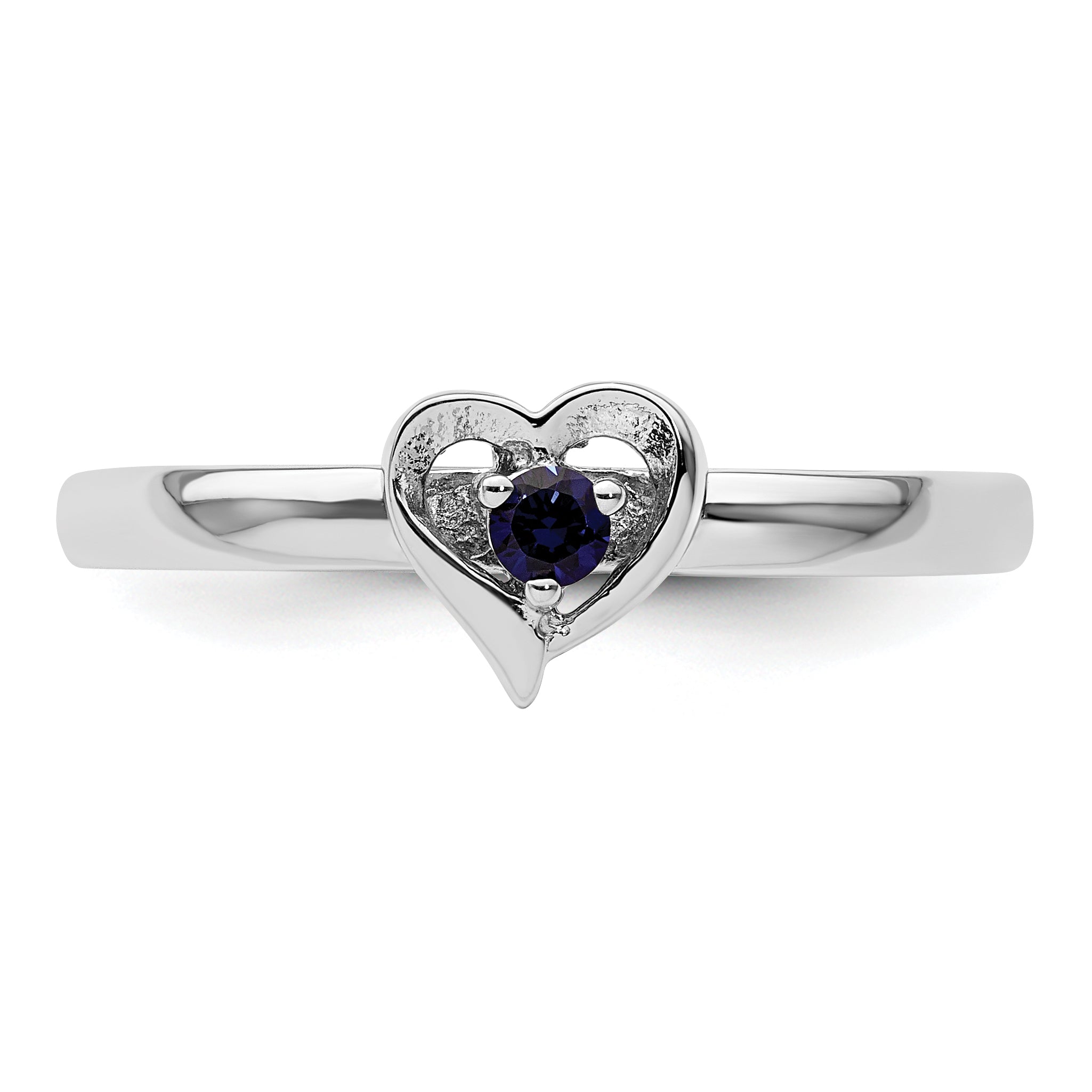 Sterlingsilber Stapelbar Expressions Erzeugt Saphir Herz Ring