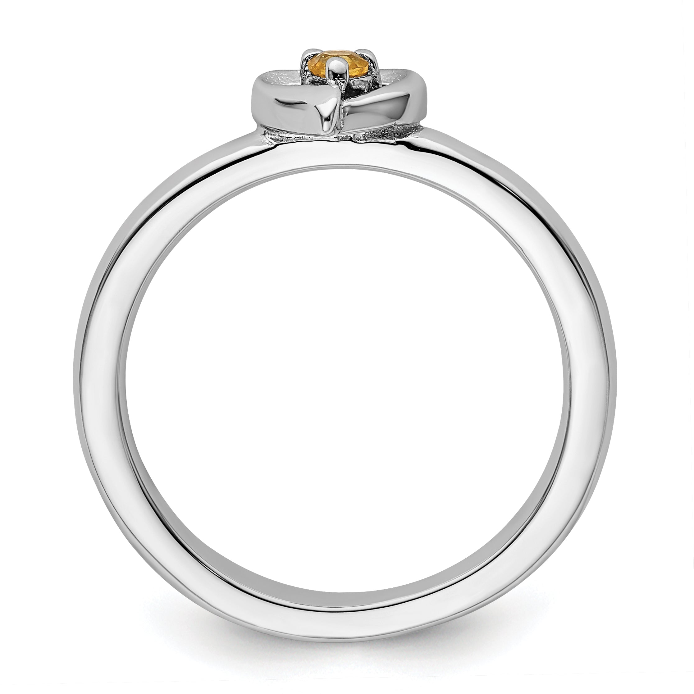 Sterlingsilber Stapelbar Expressions Citrin Herz Ring