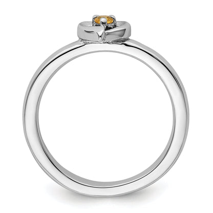 Sterlingsilber Stapelbar Expressions Citrin Herz Ring