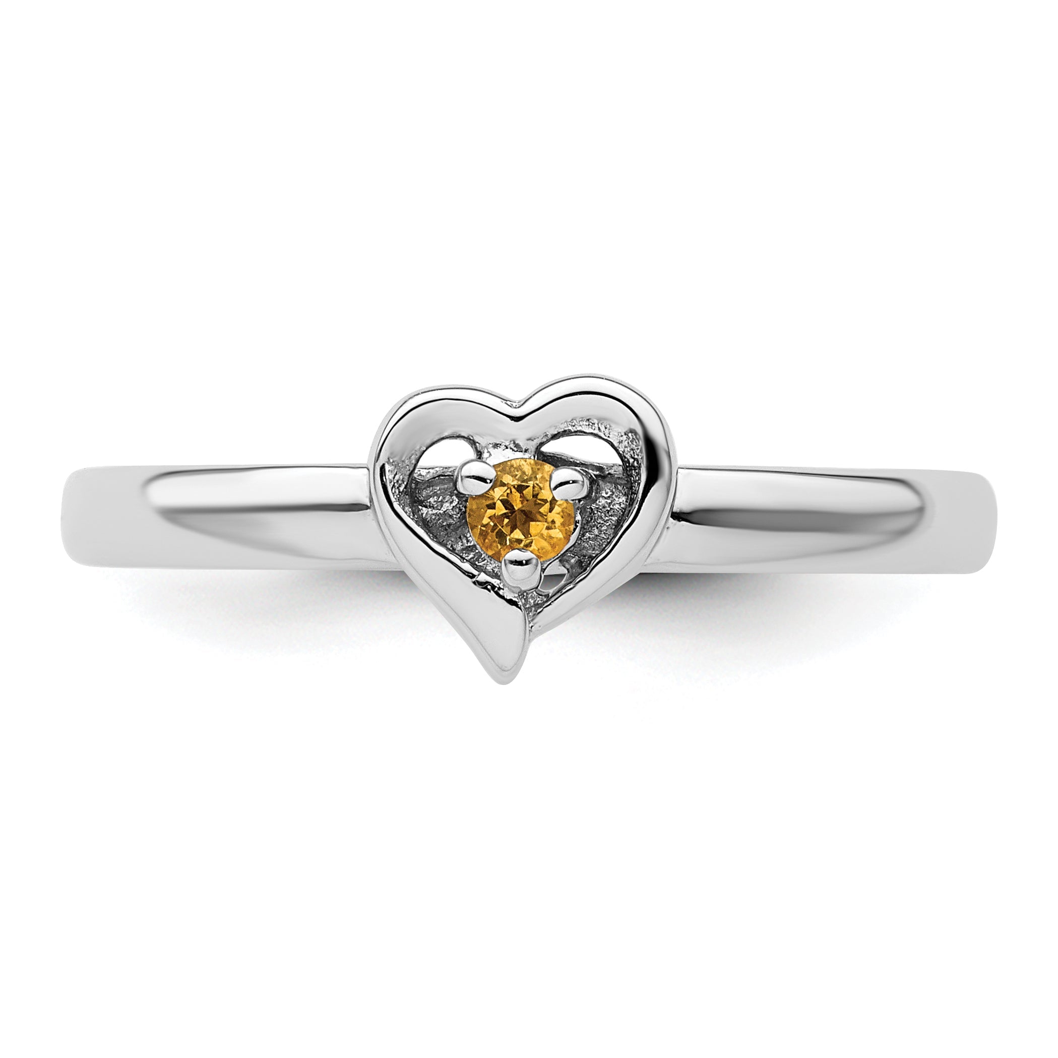 Sterlingsilber Stapelbar Expressions Citrin Herz Ring