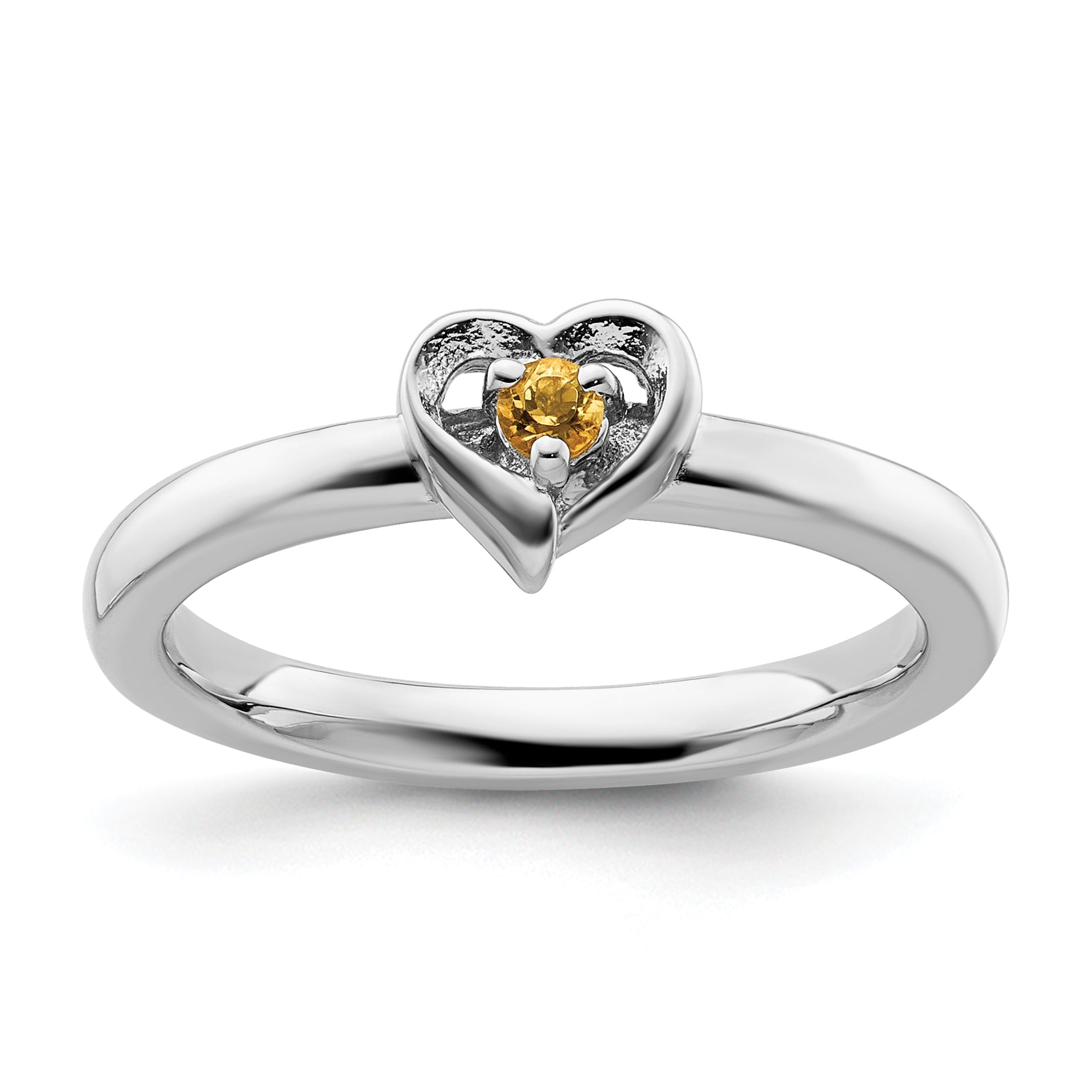 Sterlingsilber Stapelbar Expressions Citrin Herz Ring