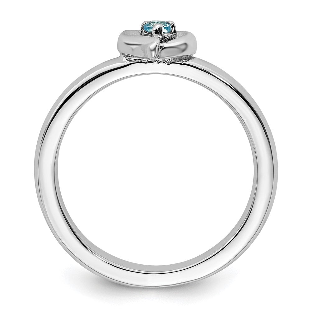 Sterlingsilber Stapelbar Expressions Blautopas Herz Ring
