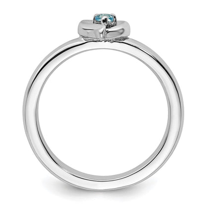 Sterlingsilber Stapelbar Expressions Blautopas Herz Ring
