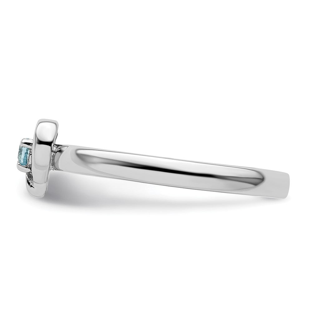 Sterlingsilber Stapelbar Expressions Blautopas Herz Ring