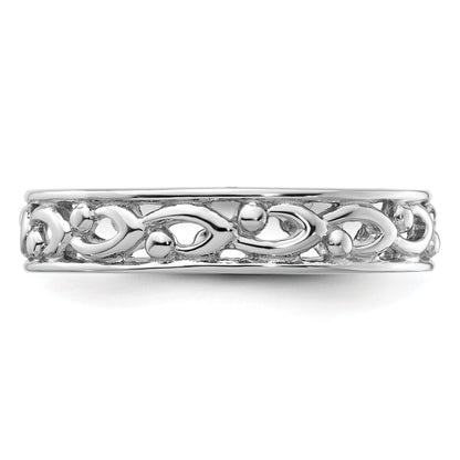 Sterlingsilber Stapelbar Expressions Carved Ring