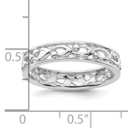 Sterlingsilber Stapelbar Expressions Carved Ring