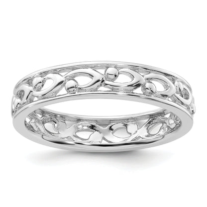 Sterlingsilber Stapelbar Expressions Carved Ring