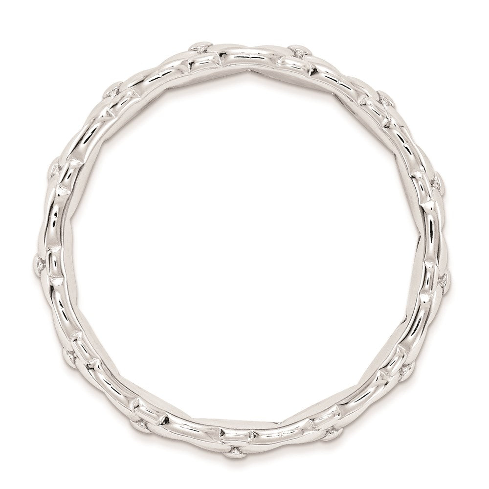Sterlingsilber Stapelbar Expressions Carved Ring (size 5 Nur)