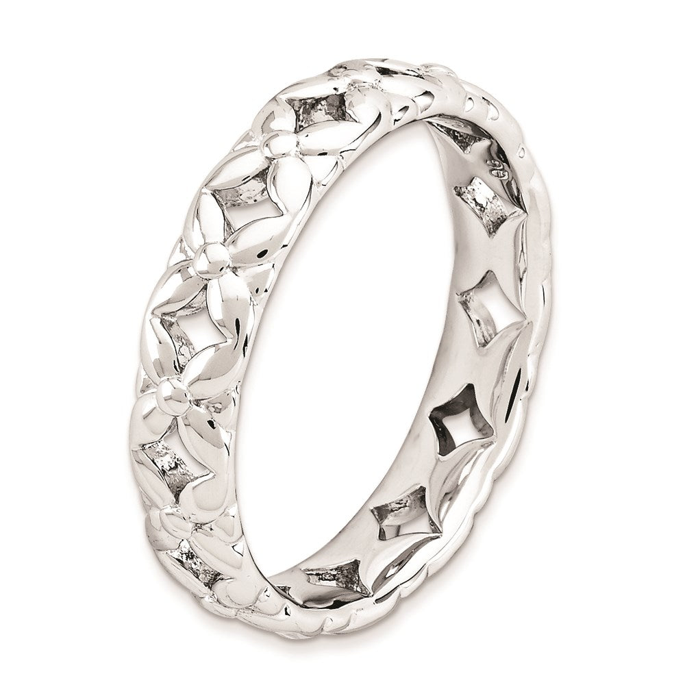 Sterlingsilber Stapelbar Expressions Carved Ring (size 5 Nur)