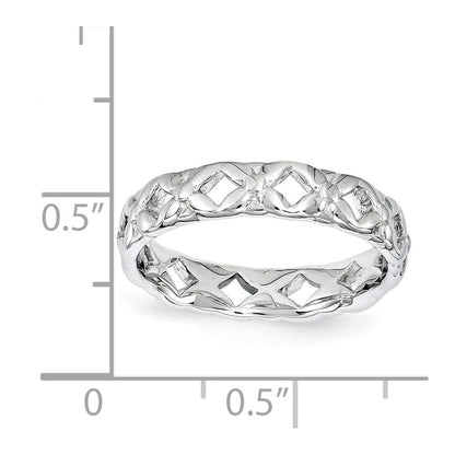 Sterlingsilber Stapelbar Expressions Carved Ring (size 5 Nur)