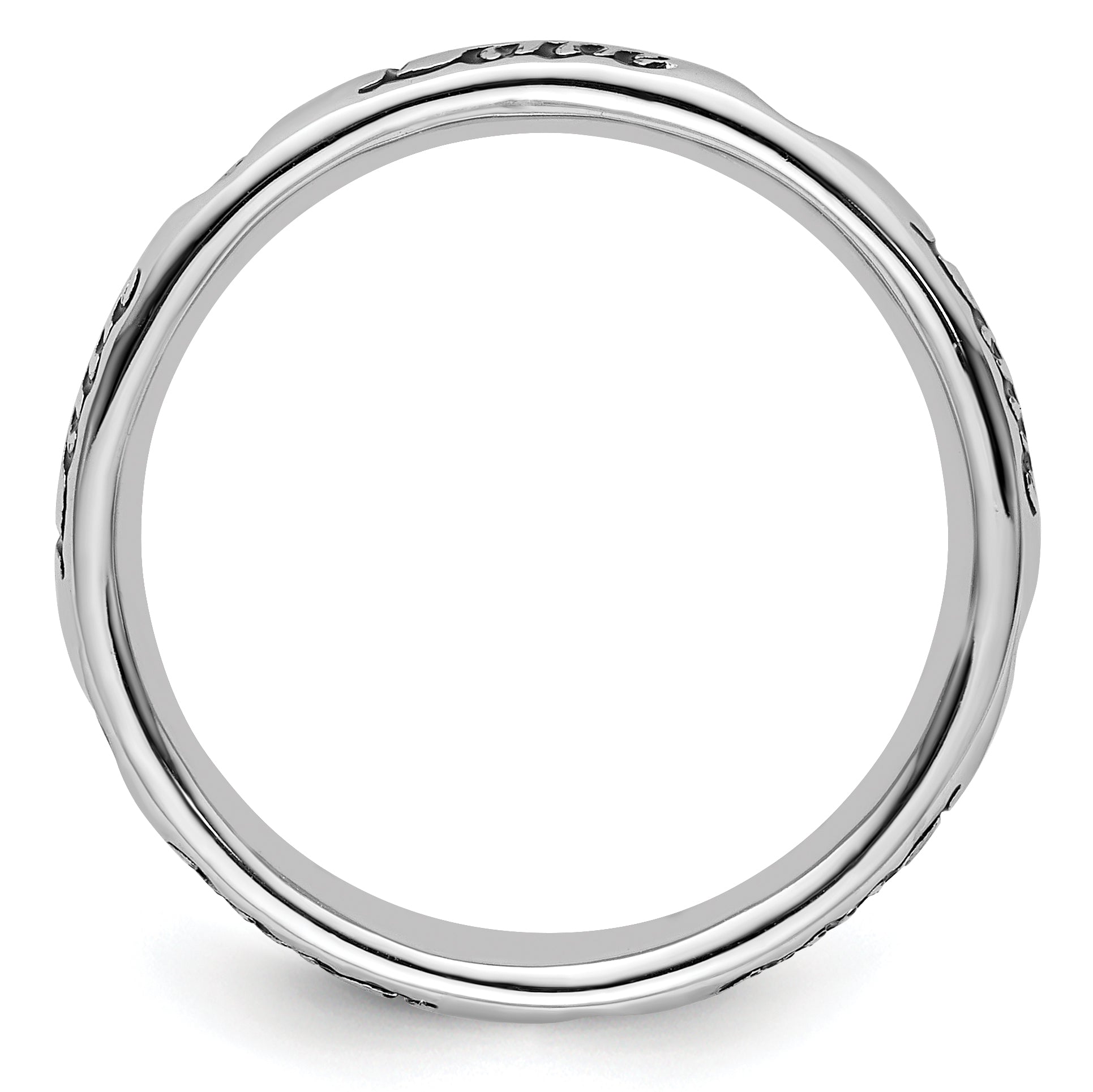 Sterlingsilber Stapelbar Expressions Schwarz Emaille Liebe Ring