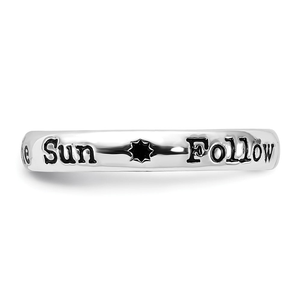 Sterlingsilber Stapelbar Expressions Emailliert Lyric Follow The Sonne Ring