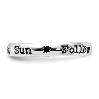 Sterlingsilber Stapelbar Expressions Emailliert Lyric Follow The Sonne Ring