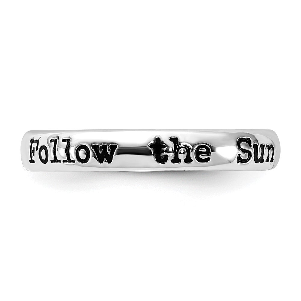 Sterlingsilber Stapelbar Expressions Emailliert Lyric Follow The Sonne Ring