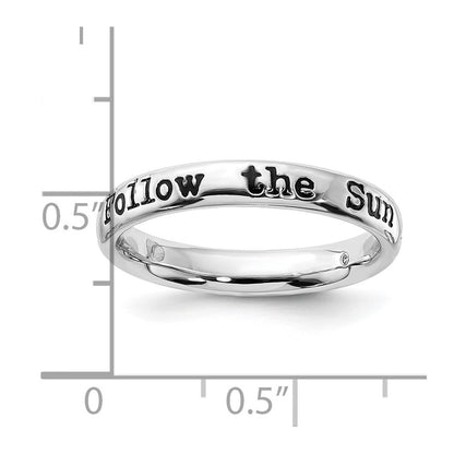 Sterlingsilber Stapelbar Expressions Emailliert Lyric Follow The Sonne Ring