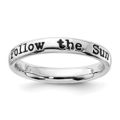 Sterlingsilber Stapelbar Expressions Emailliert Lyric Follow The Sonne Ring