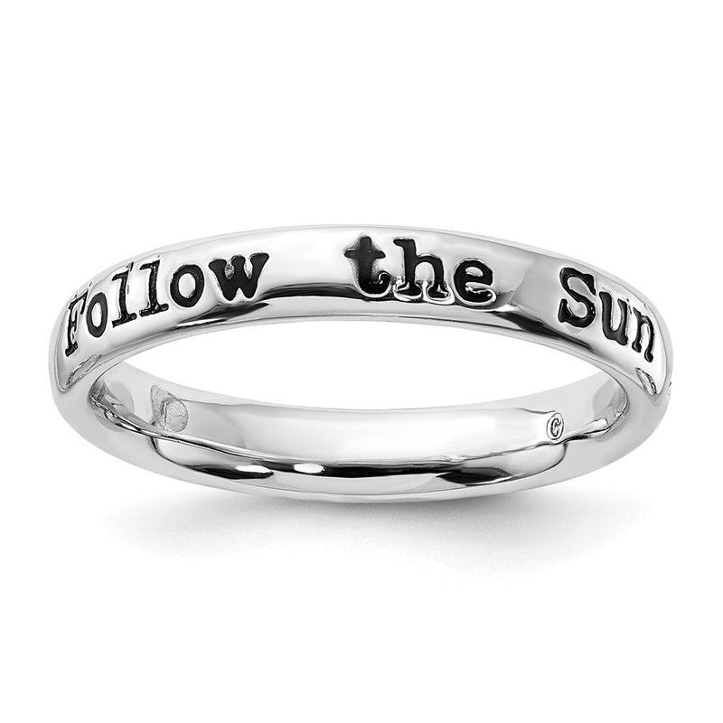 Sterlingsilber Stapelbar Expressions Emailliert Lyric Follow The Sonne Ring